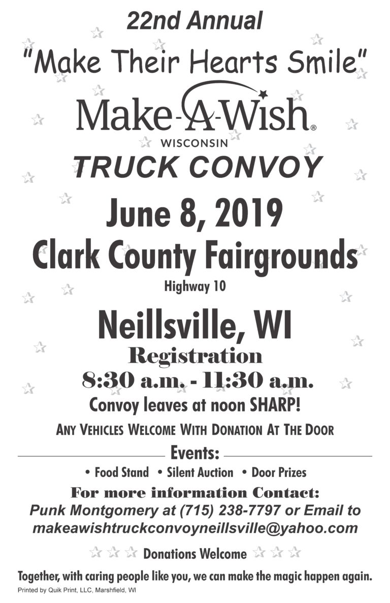Make A Wish Truck Convoy Neillsville Chamber of Commerce